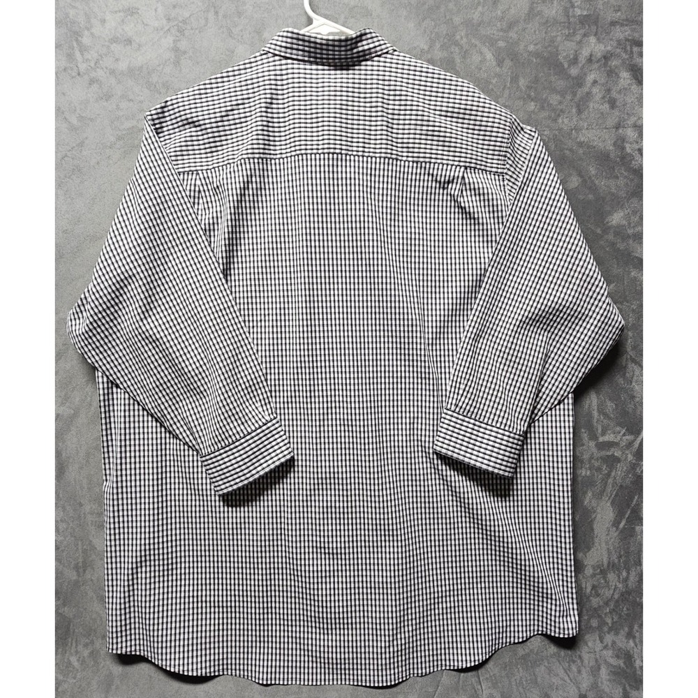 Cutter & Buck Mens 3XB Navy White Check Easy Care Stretch Button Down Shirt - Picture 4 of 9